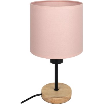 Brilagi - Kinder-tafellamp BOBO WOOD 1xE27/25W/230V eiken/zwart/roze