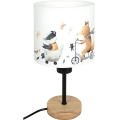 Brilagi - Kinder-tafellamp BOBO WOOD 1xE27/25W/230V eiken/zwart/wit/dieren
