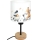 Brilagi - Kinder-tafellamp BOBO WOOD 1xE27/25W/230V eiken/zwart/wit/dieren