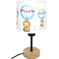 Brilagi - Kinderbureaulamp BOBO WOOD 1xE27/25W/230V eiken/zwart/wit/dieren