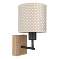 Brilagi - Kinderwandlamp BOBO WOOD 1xE27/25W/230V eiken/zwart/beige/stippen