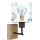 Brilagi - Kinderwandlamp BOBO WOOD 1xE27/25W/230V eiken/zwart/wit/blauw/beertjes