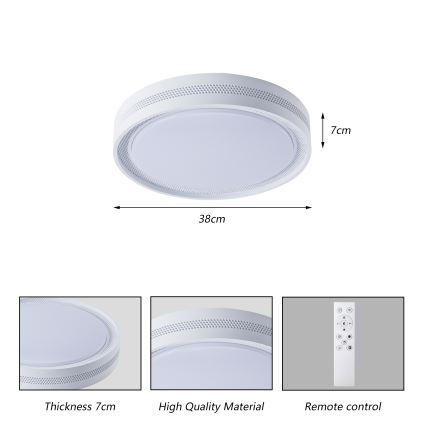Brilagi - LED-dimbare plafondlamp KREON LED/54W/230V 3000-6000K zwart Ø 38 cm + afstandsbediening