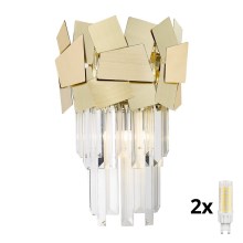 Brilagi - Kristallen wandlamp MIRAGE 2xG9/42W/230V