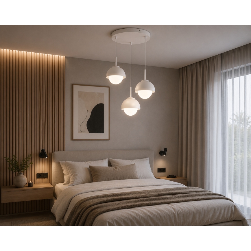 BRILAGI - Kroonluchter aan kabel COSMO 3xE27/60W/230V wit/goud