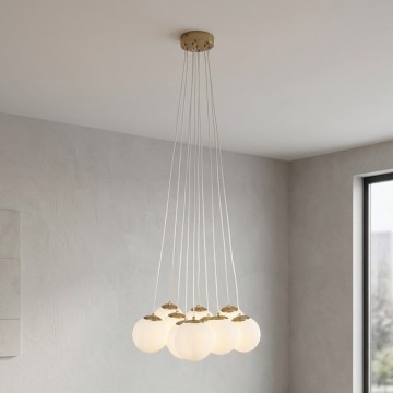 Brilagi - Kroonluchter aan kabel GLOBE 10xE14/15W/230V wit