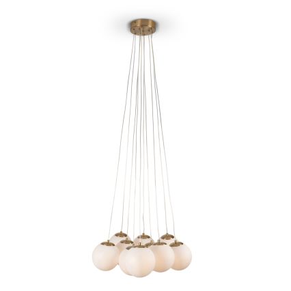 Brilagi - Kroonluchter aan kabel GLOBE 10xE14/15W/230V wit