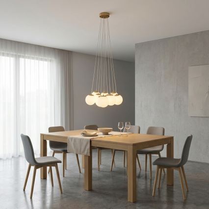 Brilagi - Kroonluchter aan kabel GLOBE 10xE14/15W/230V wit