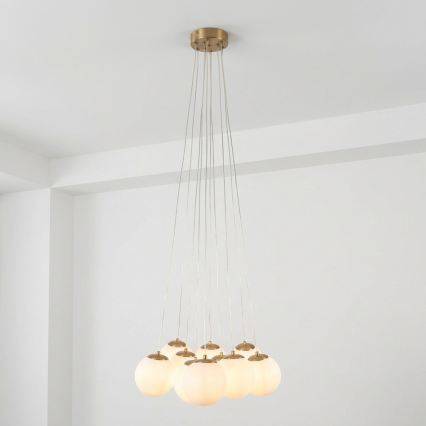 Brilagi - Kroonluchter aan kabel GLOBE 10xE14/15W/230V wit