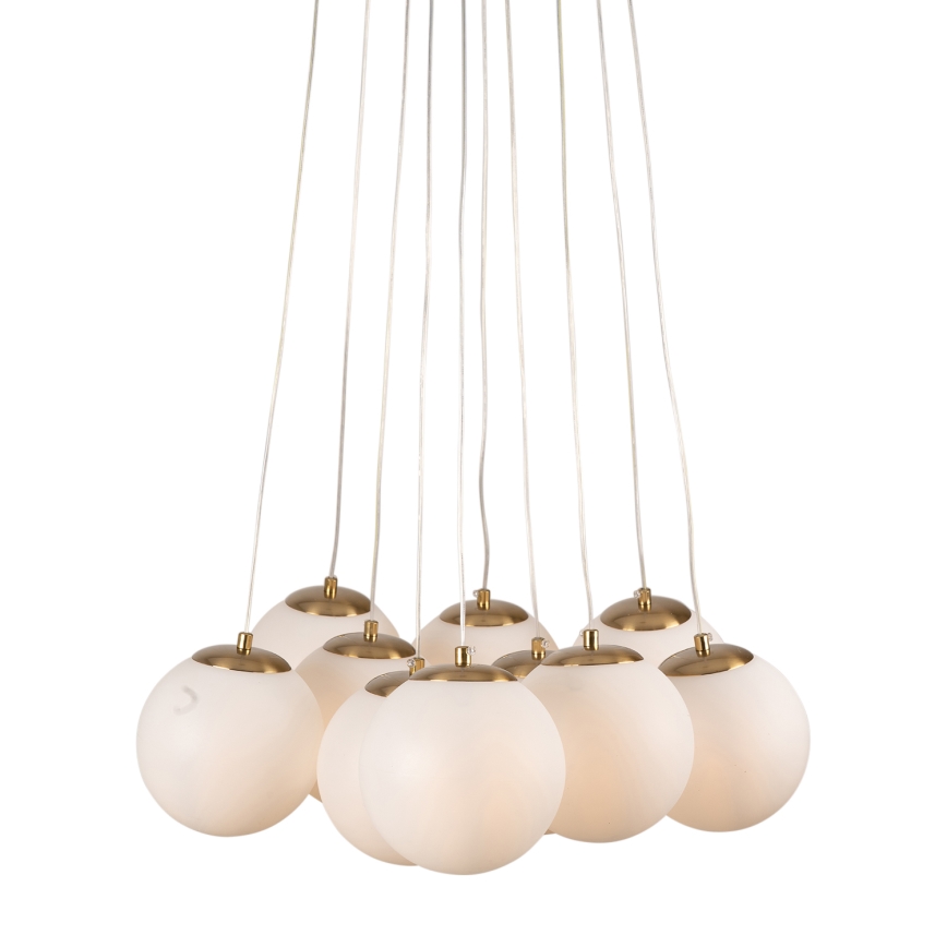 Brilagi - Kroonluchter aan kabel GLOBE 10xE14/15W/230V wit