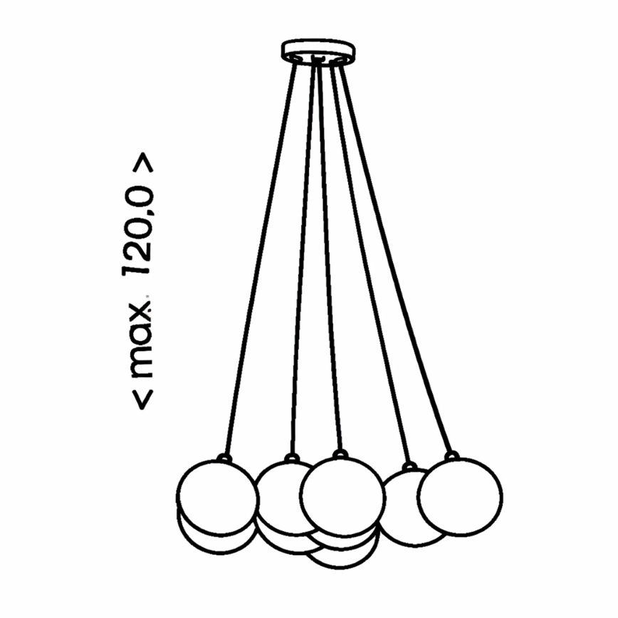 Brilagi - Kroonluchter aan kabel GLOBE 10xE14/15W/230V wit