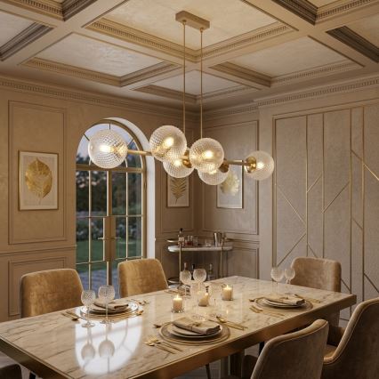 Brilagi - Kroonluchter aan kabel STELLA 6xE27/60W/230V beige/goud