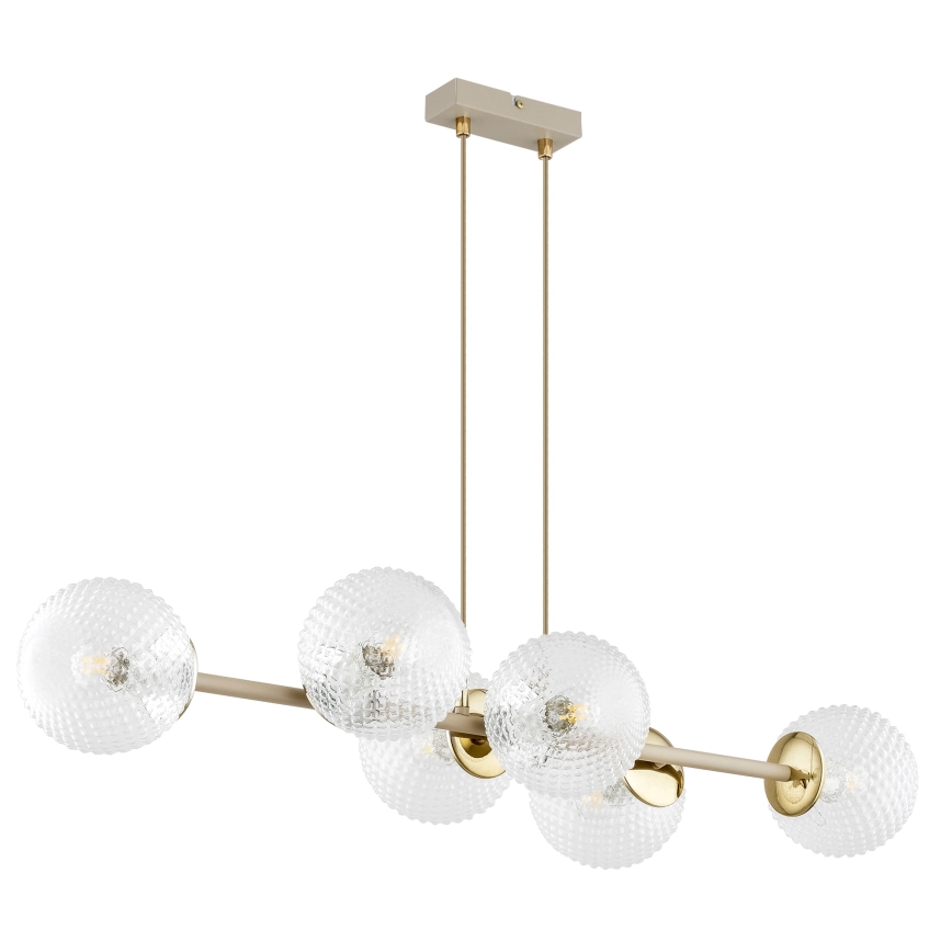 Brilagi - Kroonluchter aan kabel STELLA 6xE27/60W/230V beige/goud