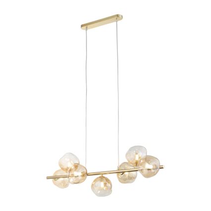 Brilagi - Kroonluchter aan kabel VULCANO 7xG9/8W/230V goud/rookbeige