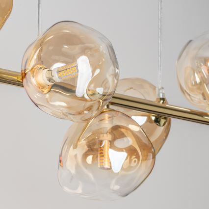 BRILAGI - Kroonluchter aan kabel VULCANO 7xG9/8W/230V goud/rookbeige