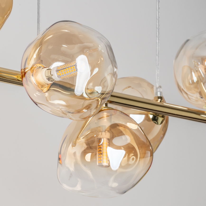 BRILAGI - Kroonluchter aan kabel VULCANO 7xG9/8W/230V goud/rookbeige