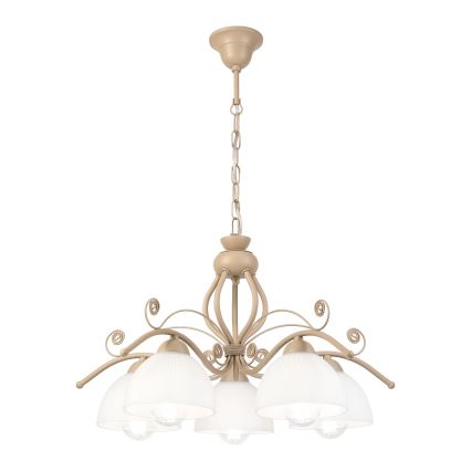 Brilagi - Kroonluchter aan ketting ANTICO MODERN 5xE27/60W/230V beige