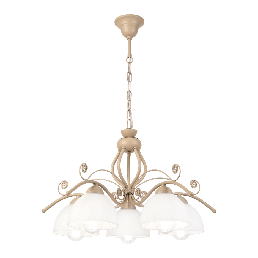 Brilagi - Kroonluchter aan ketting ANTICO MODERN 5xE27/60W/230V beige