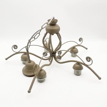 Brilagi - Kroonluchter aan ketting ANTICO MODERN 5xE27/60W/230V beige