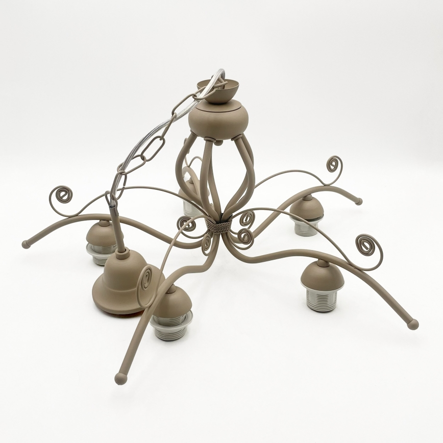 Brilagi - Kroonluchter aan ketting ANTICO MODERN 5xE27/60W/230V beige