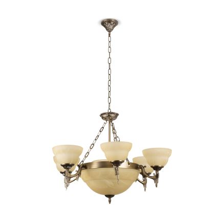BRILAGI - Kroonluchter aan ketting DAHLIA 9xE27/40W/230V Ø 74 cm messing