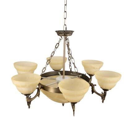 BRILAGI - Kroonluchter aan ketting DAHLIA 9xE27/40W/230V Ø 74 cm messing