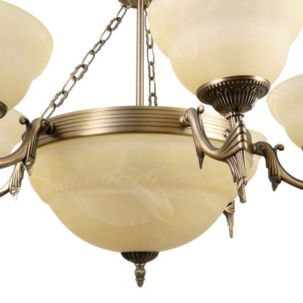 BRILAGI - Kroonluchter aan ketting DAHLIA 9xE27/40W/230V Ø 74 cm messing