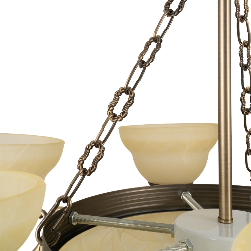 BRILAGI - Kroonluchter aan ketting DAHLIA 9xE27/40W/230V Ø 74 cm messing