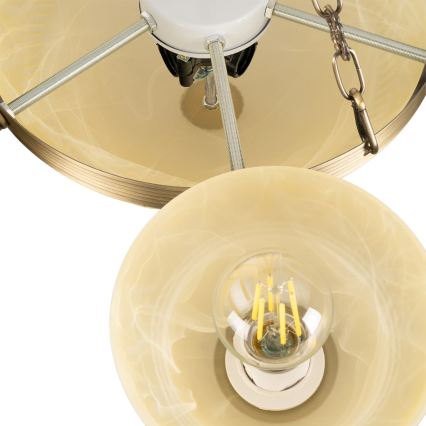 BRILAGI - Kroonluchter aan ketting DAHLIA 9xE27/40W/230V Ø 74 cm messing