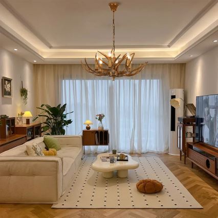 Brilagi - Kroonluchter aan ketting DEER 6xE14/10W/230V Ø 70 cm, geweien