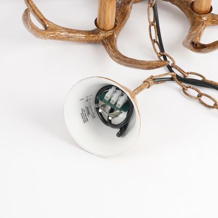 Brilagi - Kroonluchter aan ketting DEER 6xE14/10W/230V Ø 70 cm, geweien