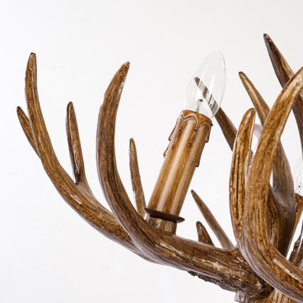 Brilagi - Kroonluchter aan ketting DEER 6xE14/10W/230V Ø 80 cm met geweien