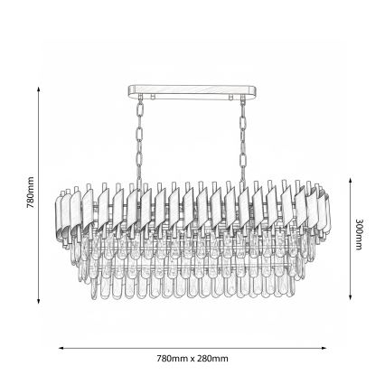 Brilagi - Kroonluchter aan ketting ECLIPSE 10xE14/10W/230V 78x28 cm goudkleurig
