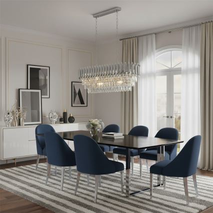 Brilagi - Kroonluchter aan ketting ECLIPSE 10xE14/10W/230V 78x28 cm zilverkleurig