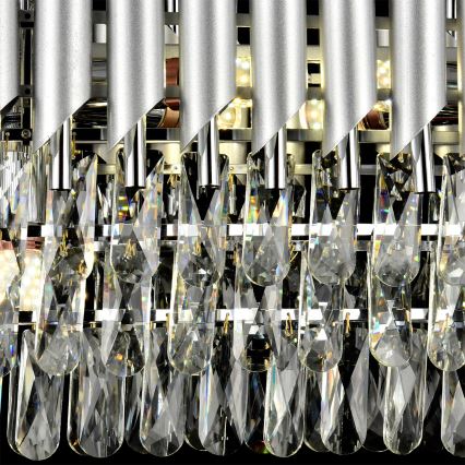 Brilagi - Kroonluchter aan ketting ECLIPSE 10xE14/10W/230V 78x28 cm zilverkleurig