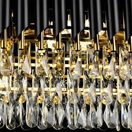 Brilagi - Kroonluchter aan ketting ECLIPSE 10xE14/10W/230V 78x28 cm zwart/goud