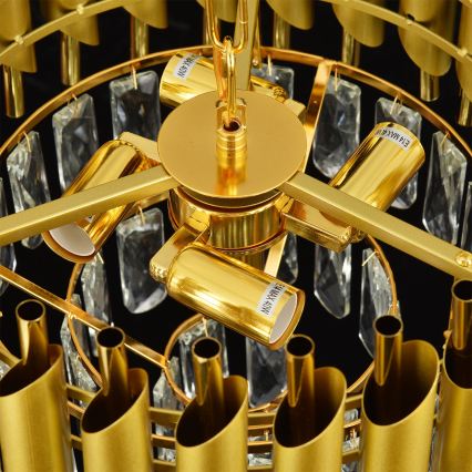 Brilagi - Kroonluchter aan ketting ECLIPSE 5xE14/10W/230V Ø 38 cm goud