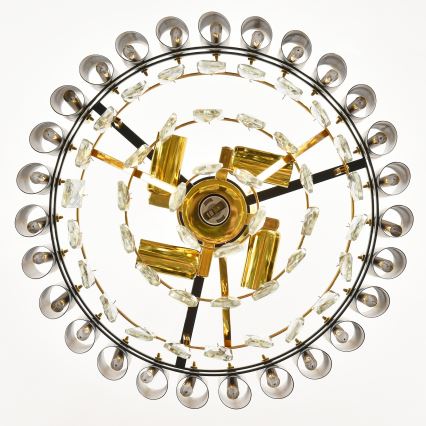 Brilagi - Kroonluchter aan ketting ECLIPSE 5xE14/10W/230V Ø 38 cm zwart/goud