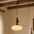 BRILAGI - Kroonluchter aan ketting MOLLERO 1xE27/15W/230V Ø 24 cm brons/patina