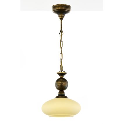 Brilagi - Kroonluchter aan ketting MOLLERO 1xE27/15W/230V Ø 24 cm brons/patina