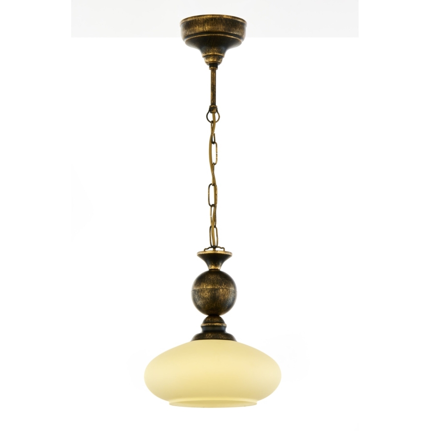 Brilagi - Kroonluchter aan ketting MOLLERO 1xE27/15W/230V Ø 24 cm brons/patina