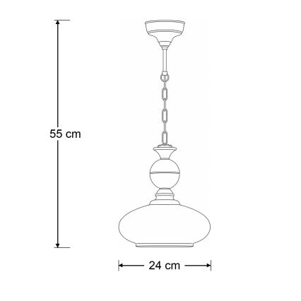 Brilagi - Kroonluchter aan ketting MOLLERO 1xE27/15W/230V Ø 24 cm brons/patina