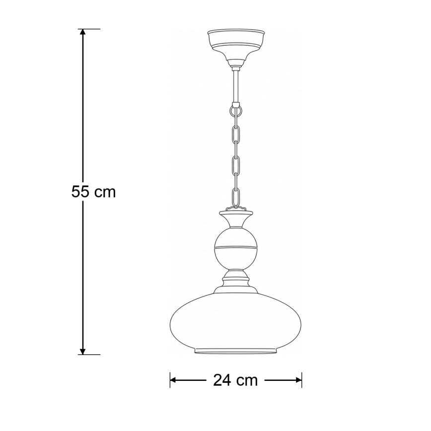 Brilagi - Kroonluchter aan ketting MOLLERO 1xE27/15W/230V Ø 24 cm brons/patina