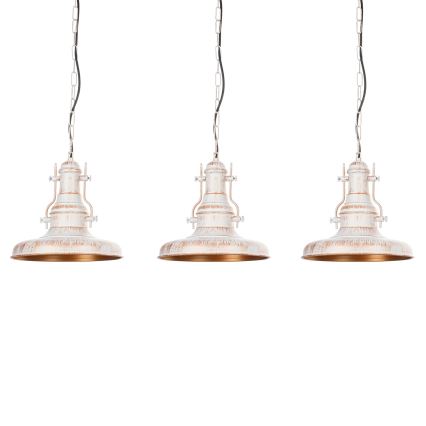 Brilagi - Kroonluchter aan ketting PYRONIC 3xE27/40W/230V crème/patina