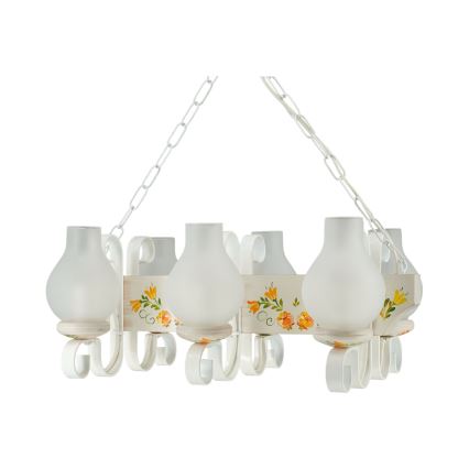 Brilagi - Kroonluchter aan ketting QUEEN 3xE14/40W/230V beuk/crème