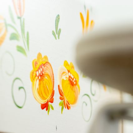 Brilagi - Kroonluchter aan ketting QUEEN 8xE14/40W/230V beuk/crème