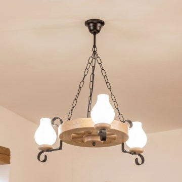 Brilagi - Kroonluchter aan ketting ROATA 3xE14/40W/230V eiken