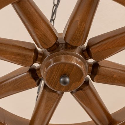 Brilagi - Kroonluchter aan ketting ROATA 5xE14/40W/230V Ø 70 cm beuk/walnoot