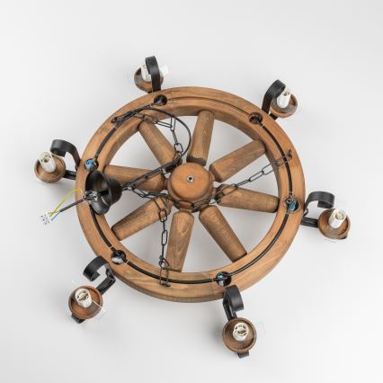 Brilagi - Kroonluchter aan ketting ROATA 6xE14/40W/230V Ø 70 cm van beuk