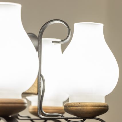 Brilagi - Kroonluchter aan ketting ROATA 8xE14/40W/230V Ø 70 cm beukenhout